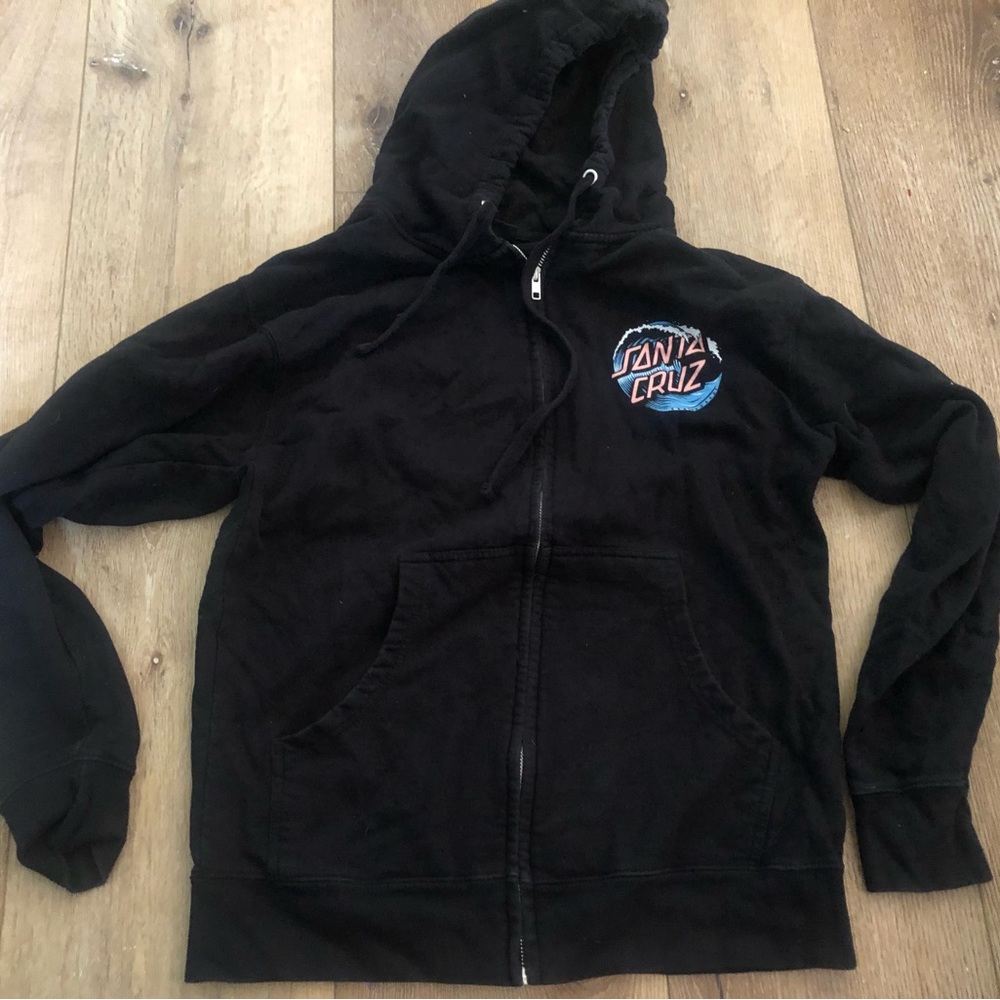 Santa Cruz Black zip up hoodie